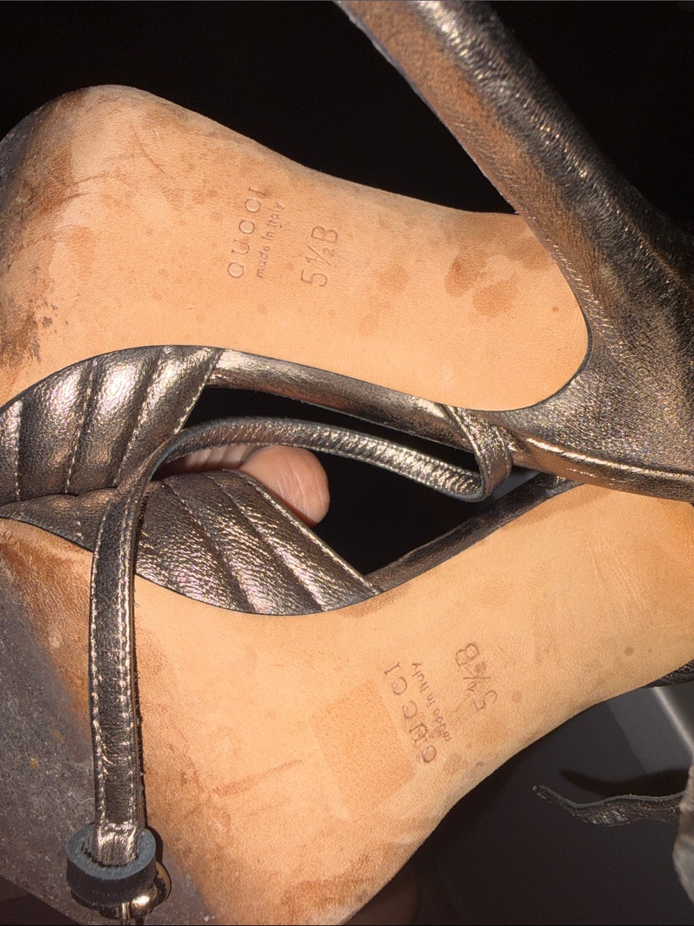In Box Gucci Sand Pelle Cuoio Sasso Heels size 5.5 - Picture 4 of 6